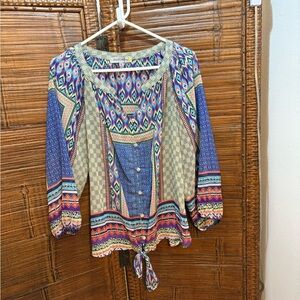 Colorful Figueroa & Flower Blouse